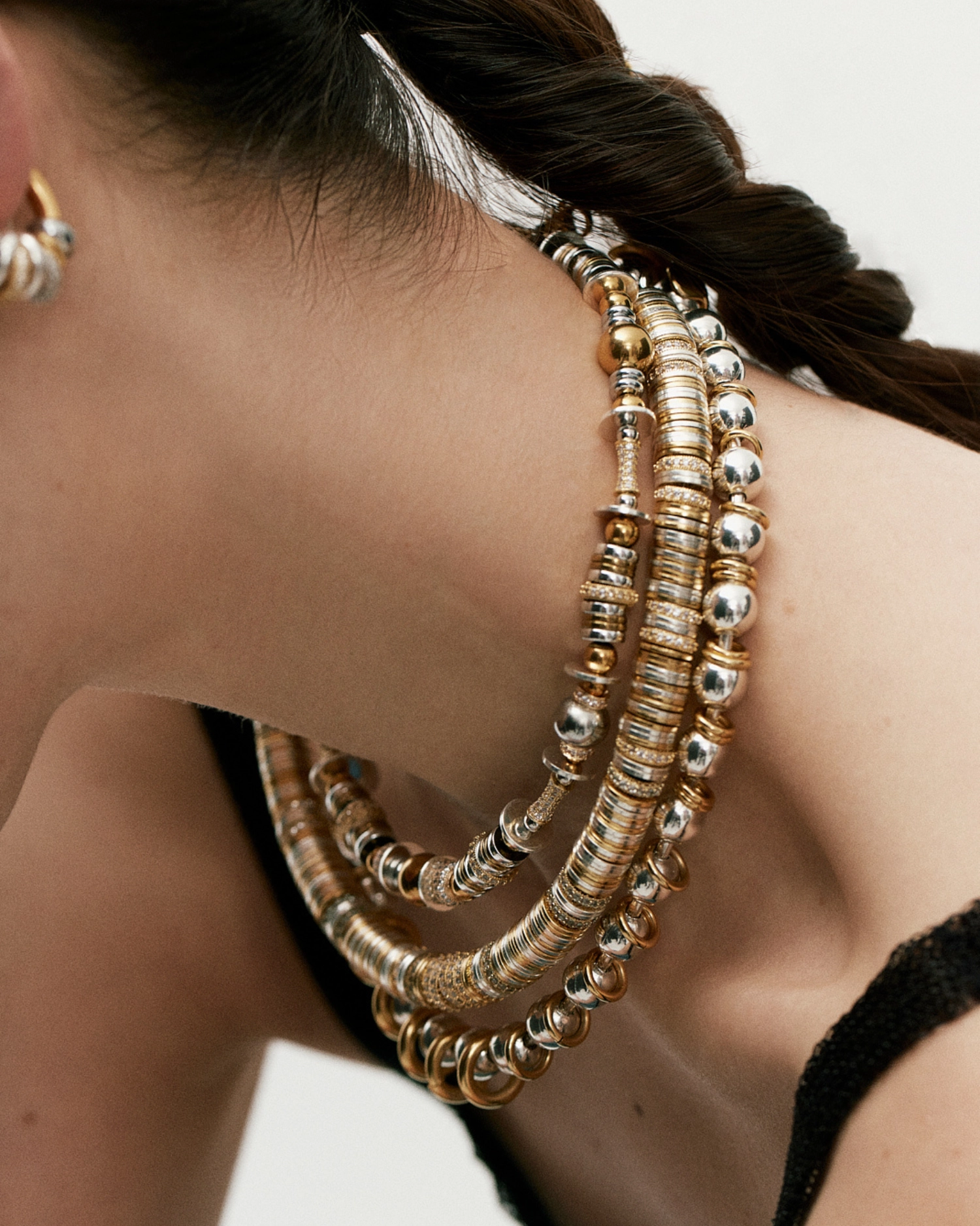 Collier Nefertiti Or & Argent