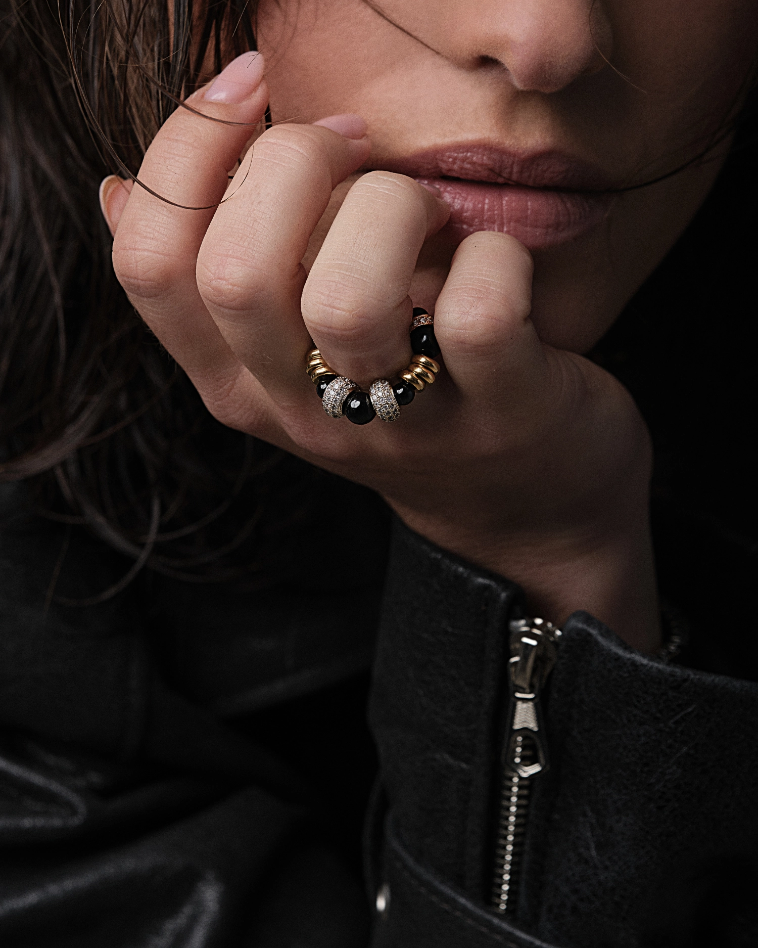 Bague Nefertiti Noir