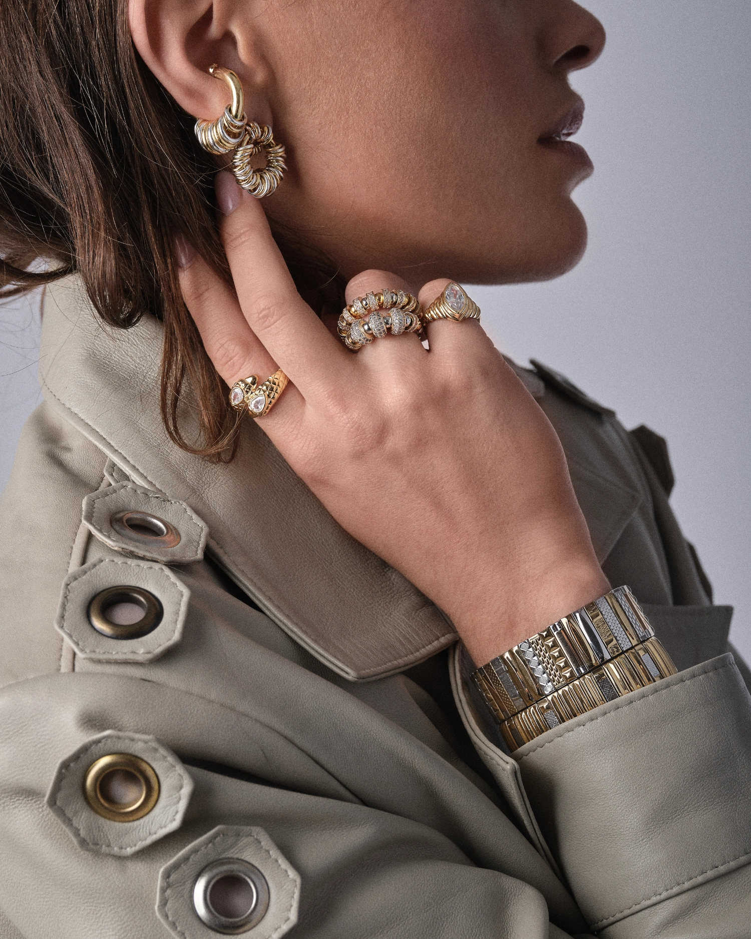 Bague Nefertiti Doré Triple