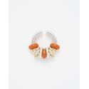 Earcuff Shiny Silver & Orange