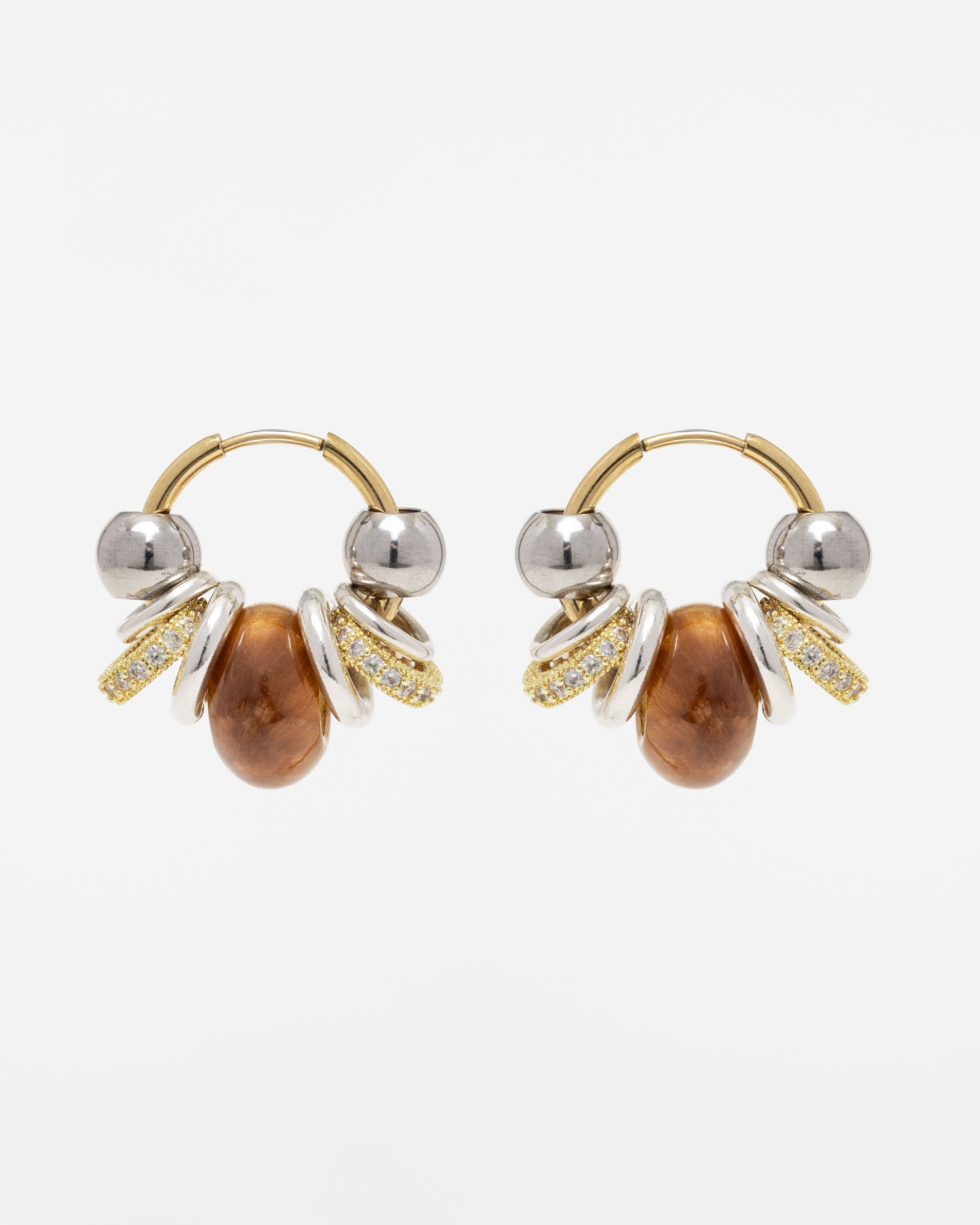 Boucles d'oreilles Hoops Bubble Shiny Camel