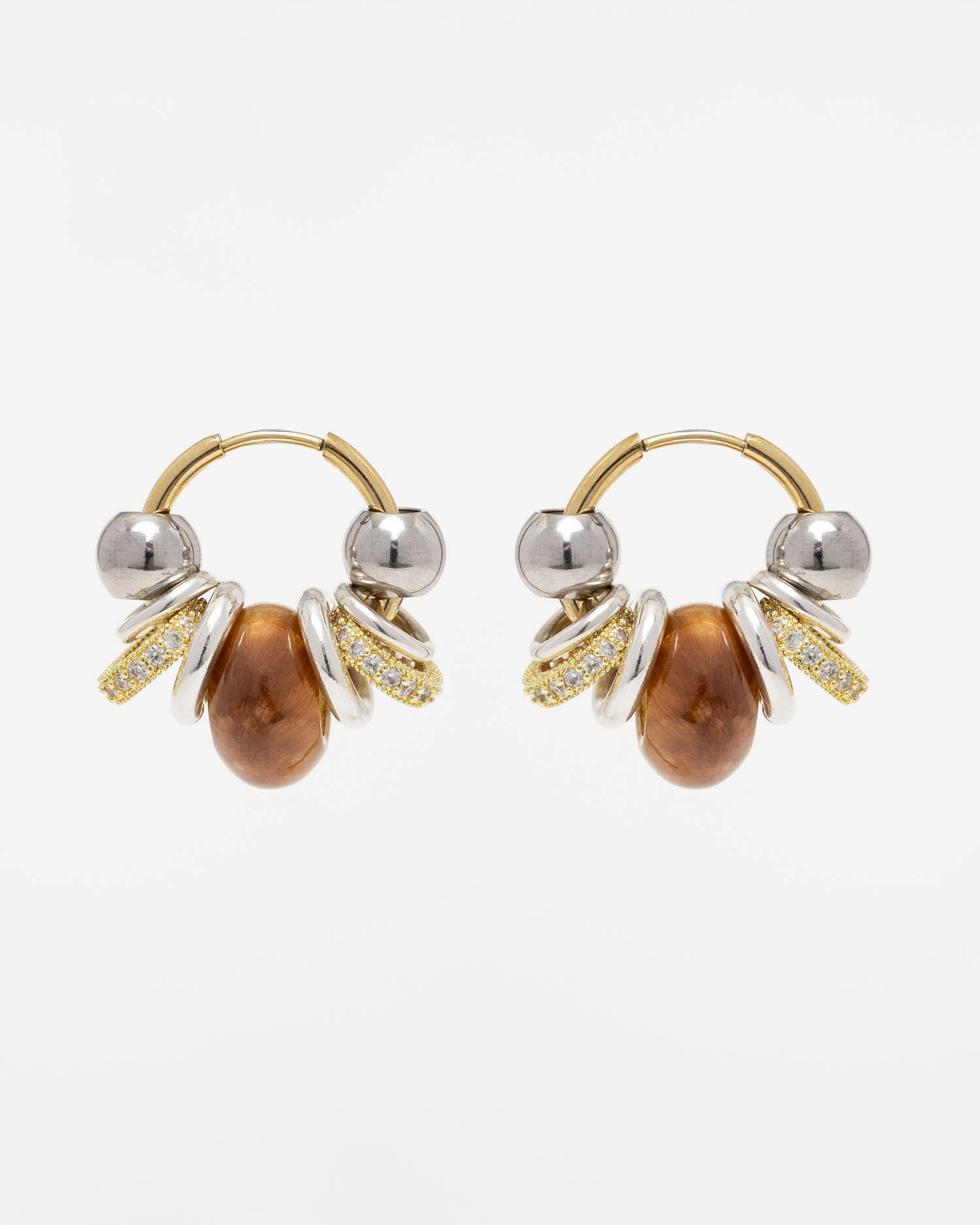 Boucles d'oreilles Hoops Bubble Shiny Camel