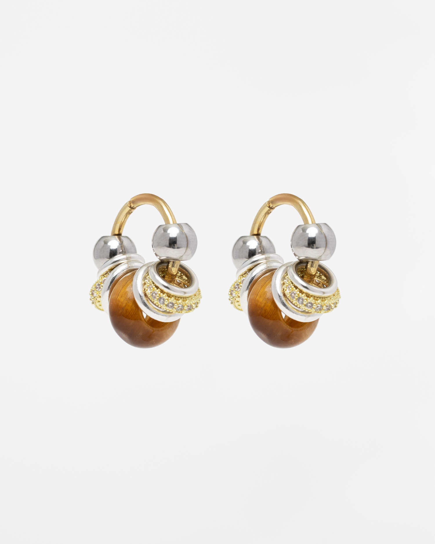 Boucles d'oreilles Hoops Bubble Shiny Camel