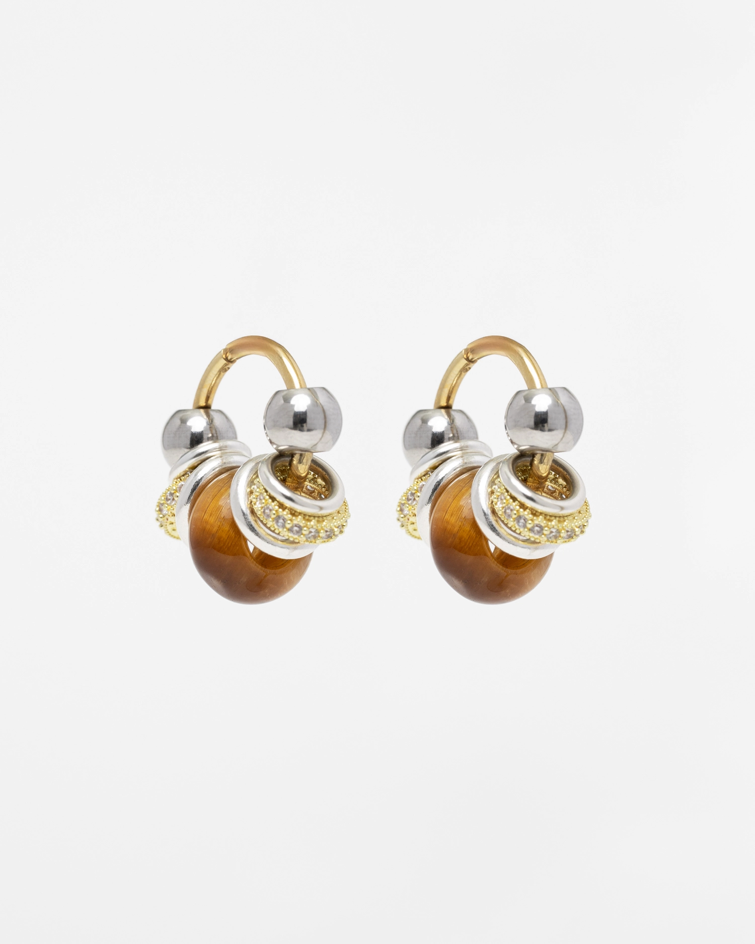 Boucles d'oreilles Hoops Bubble Shiny Camel