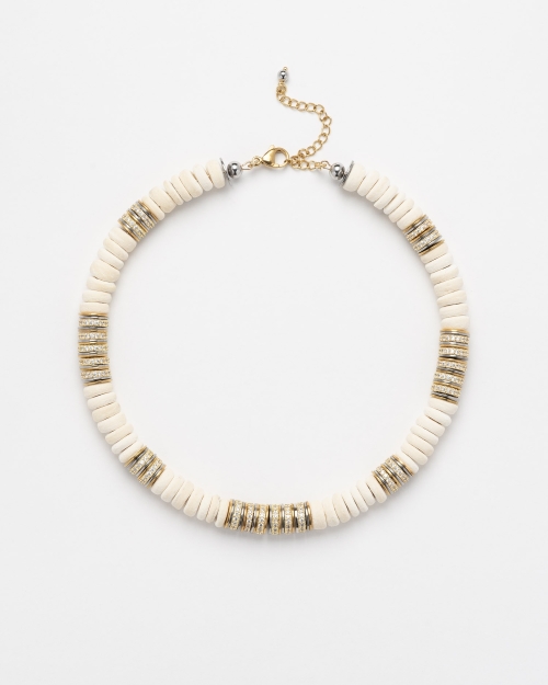 Collier Sculpt Rondelle Beige