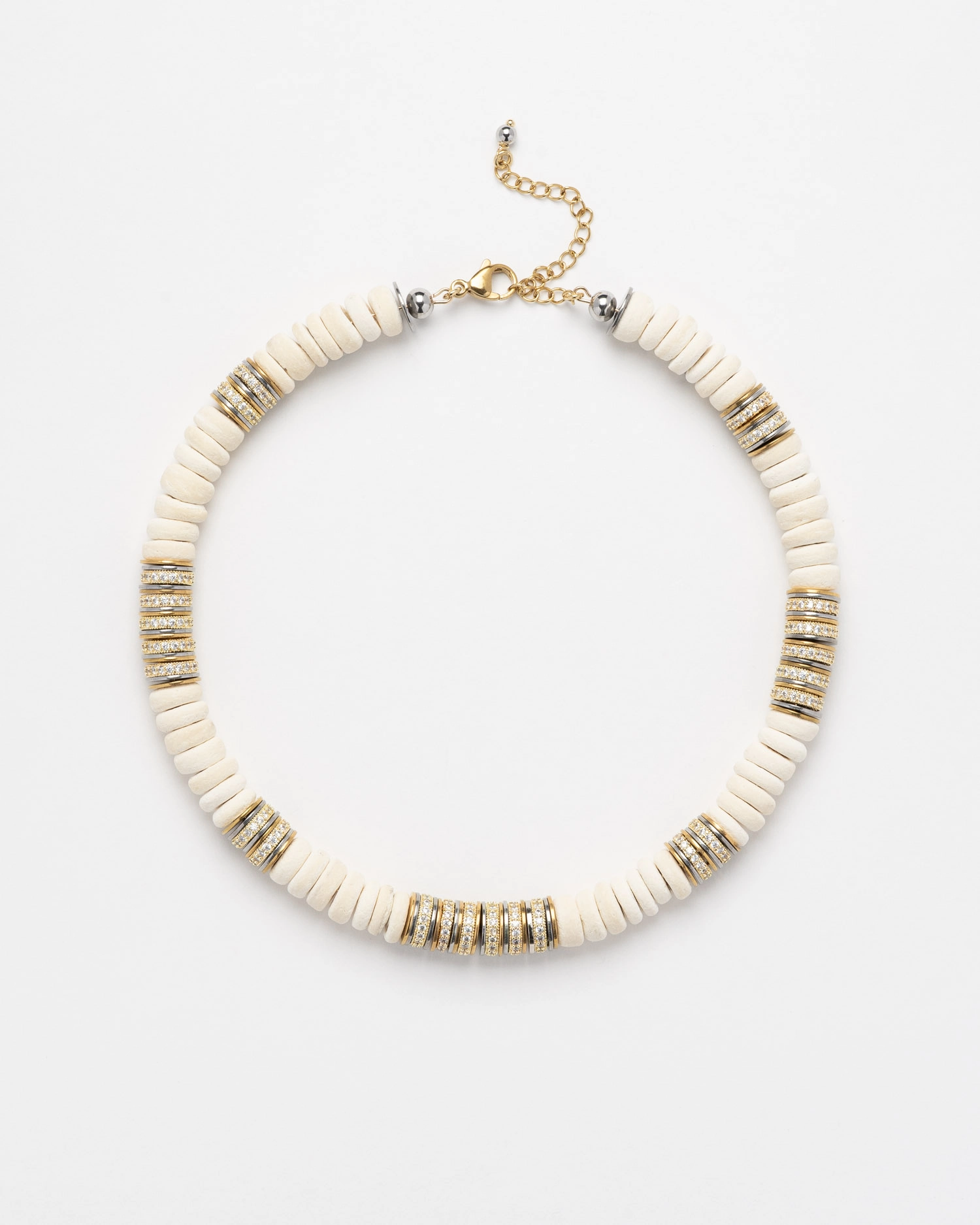 Collier Sculpt Rondelle Beige