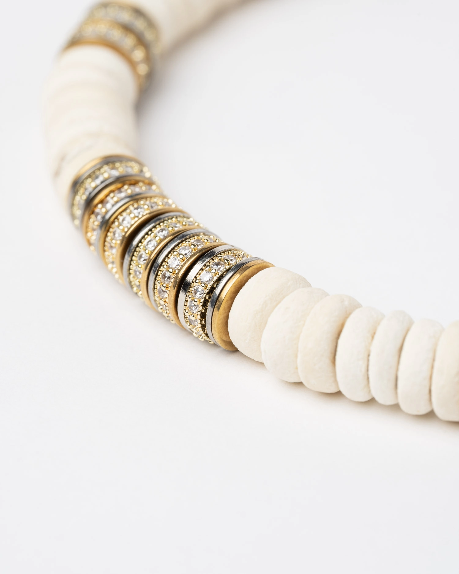 Collier Sculpt Rondelle Beige