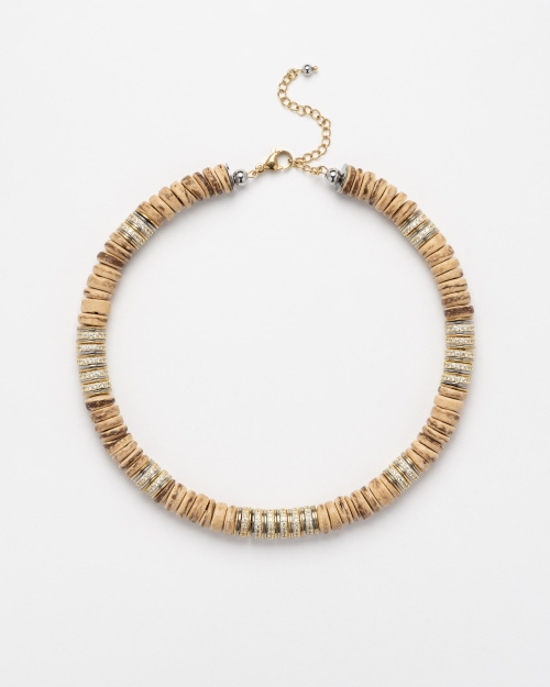 Collier Sculpt Rondelle Camel