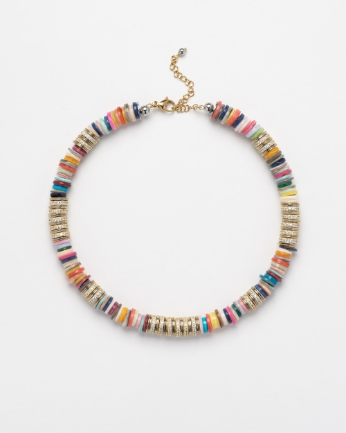 Collier Sculpt Rondelle Multicolore