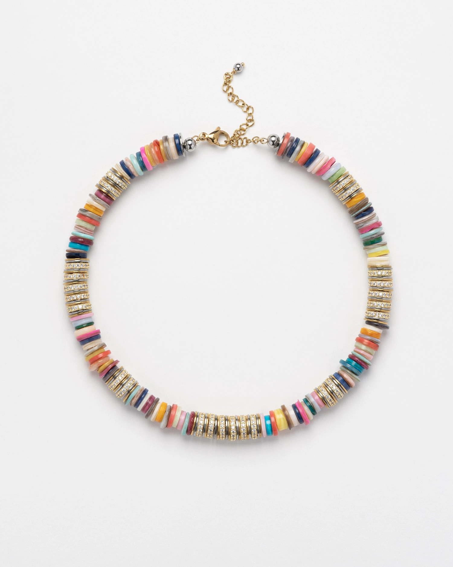 Collier Sculpt Rondelle Multicolore