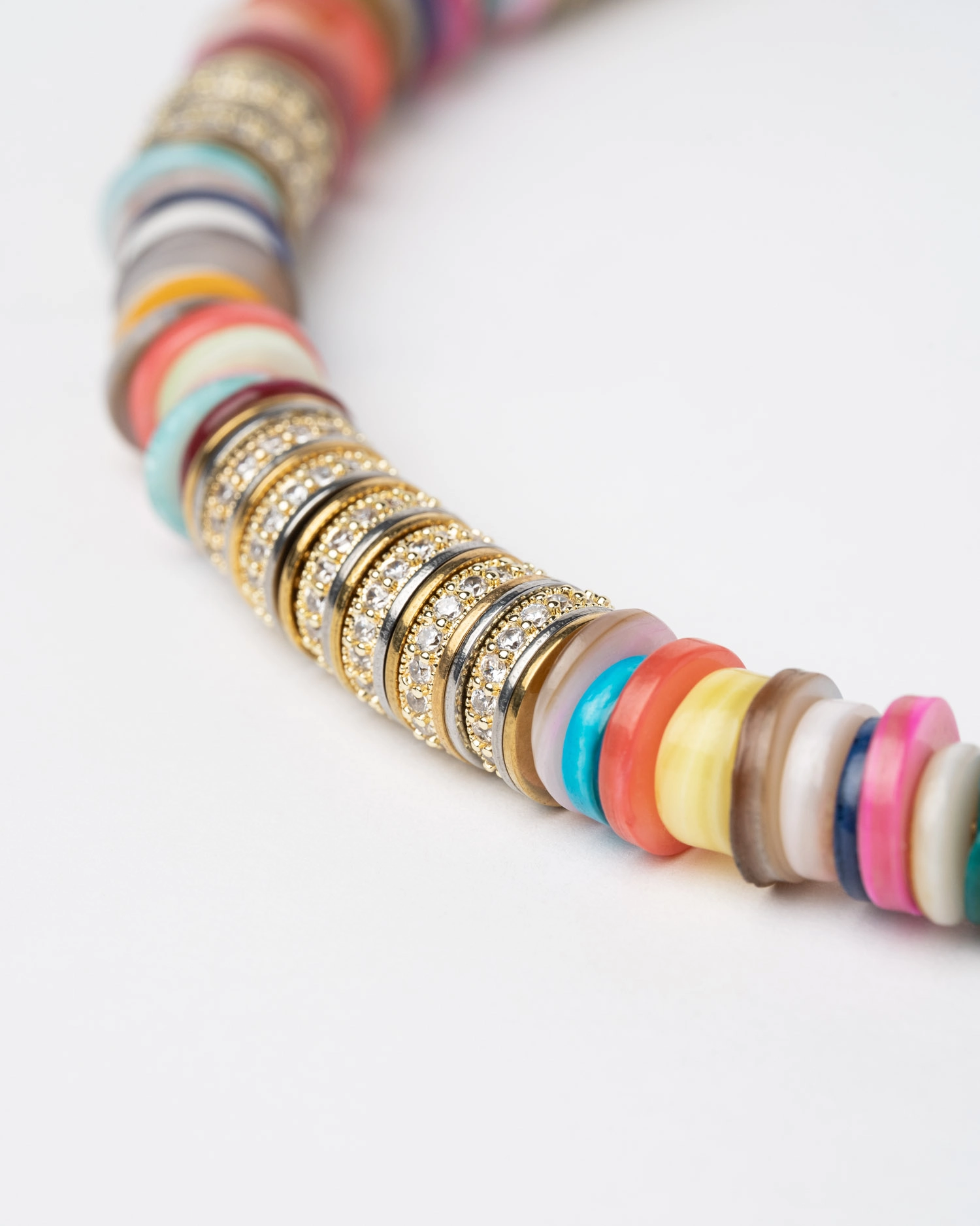 Collier Sculpt Rondelle Multicolore