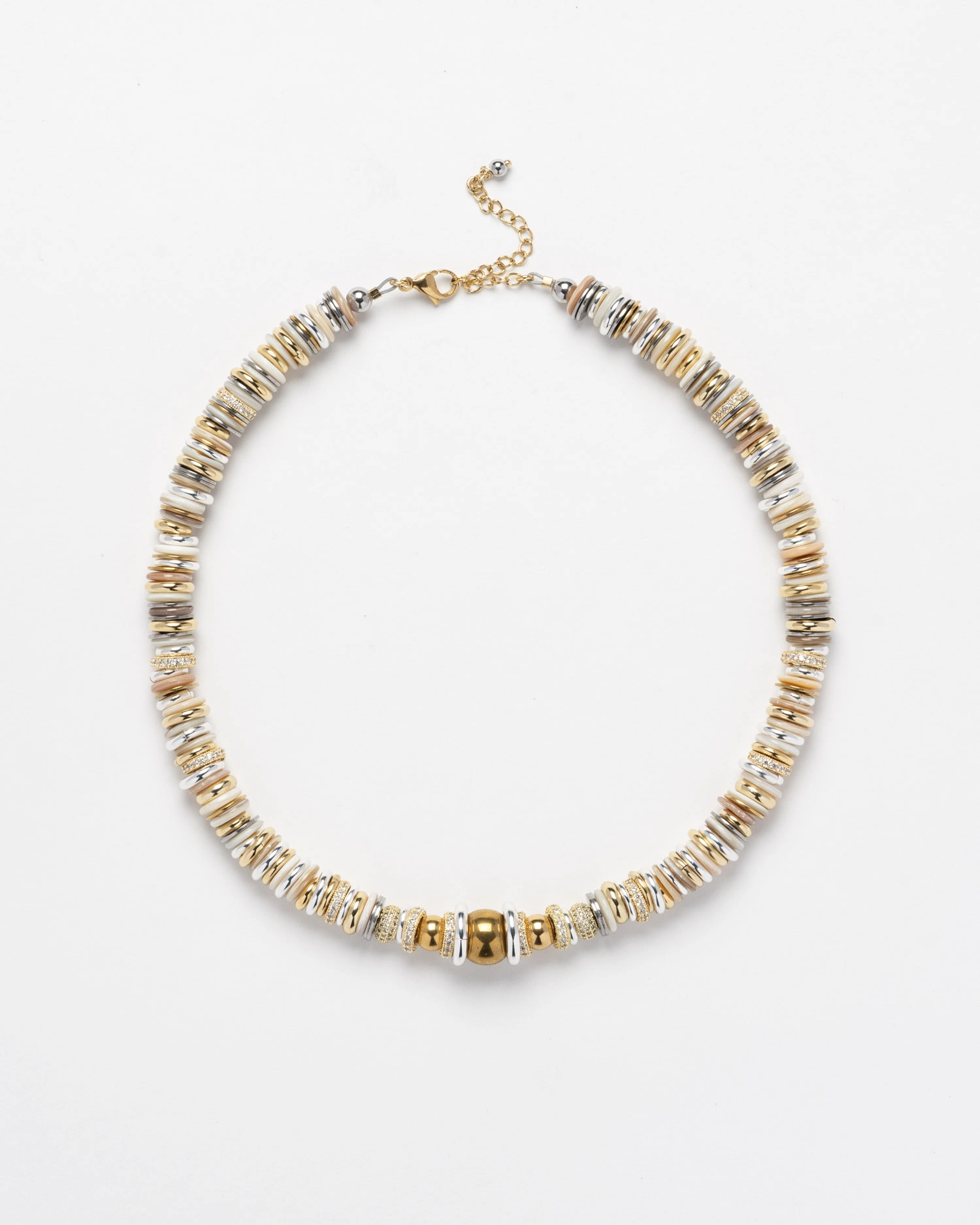 Collier Twist Rondelle Crème