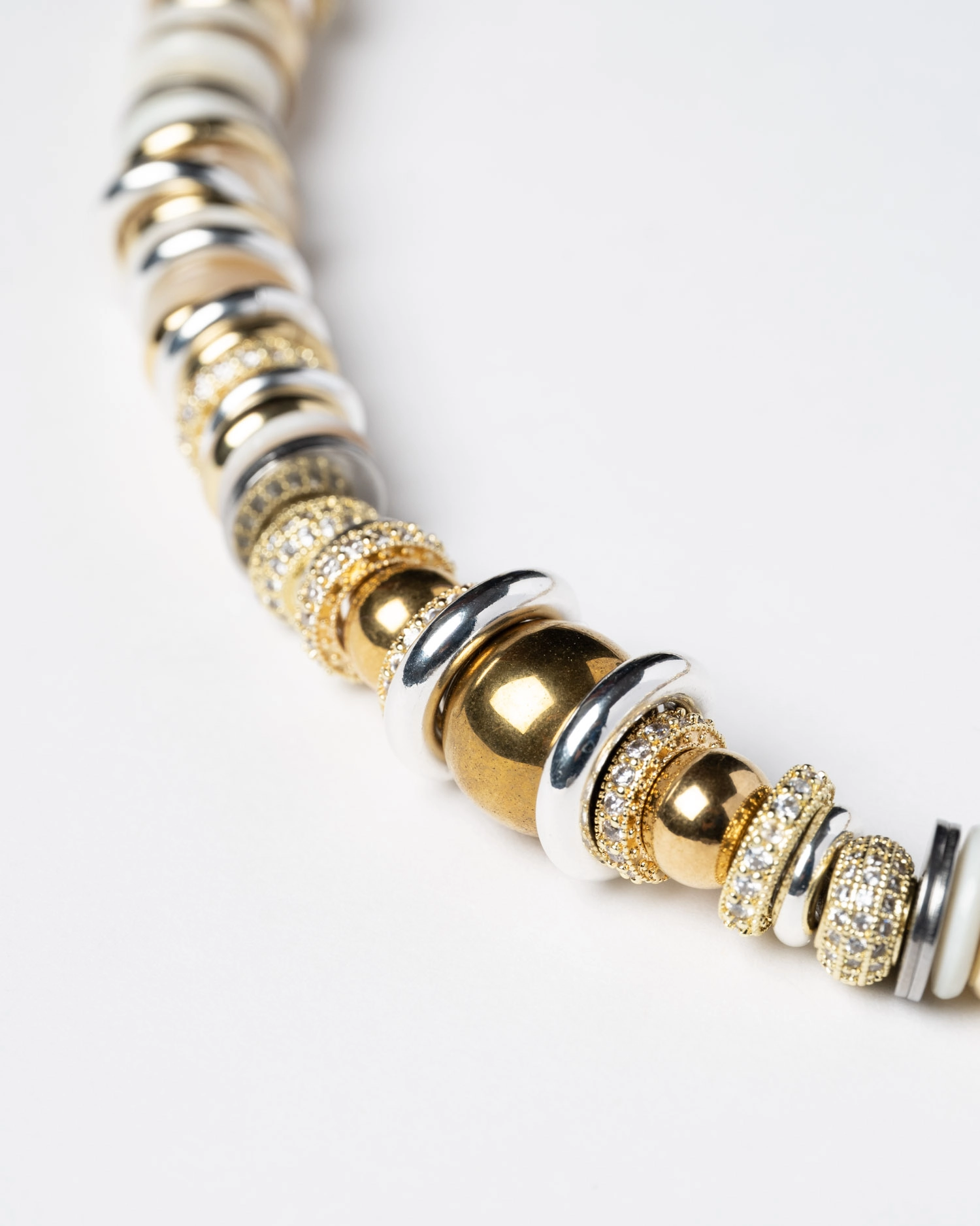 Collier Twist Rondelle Crème