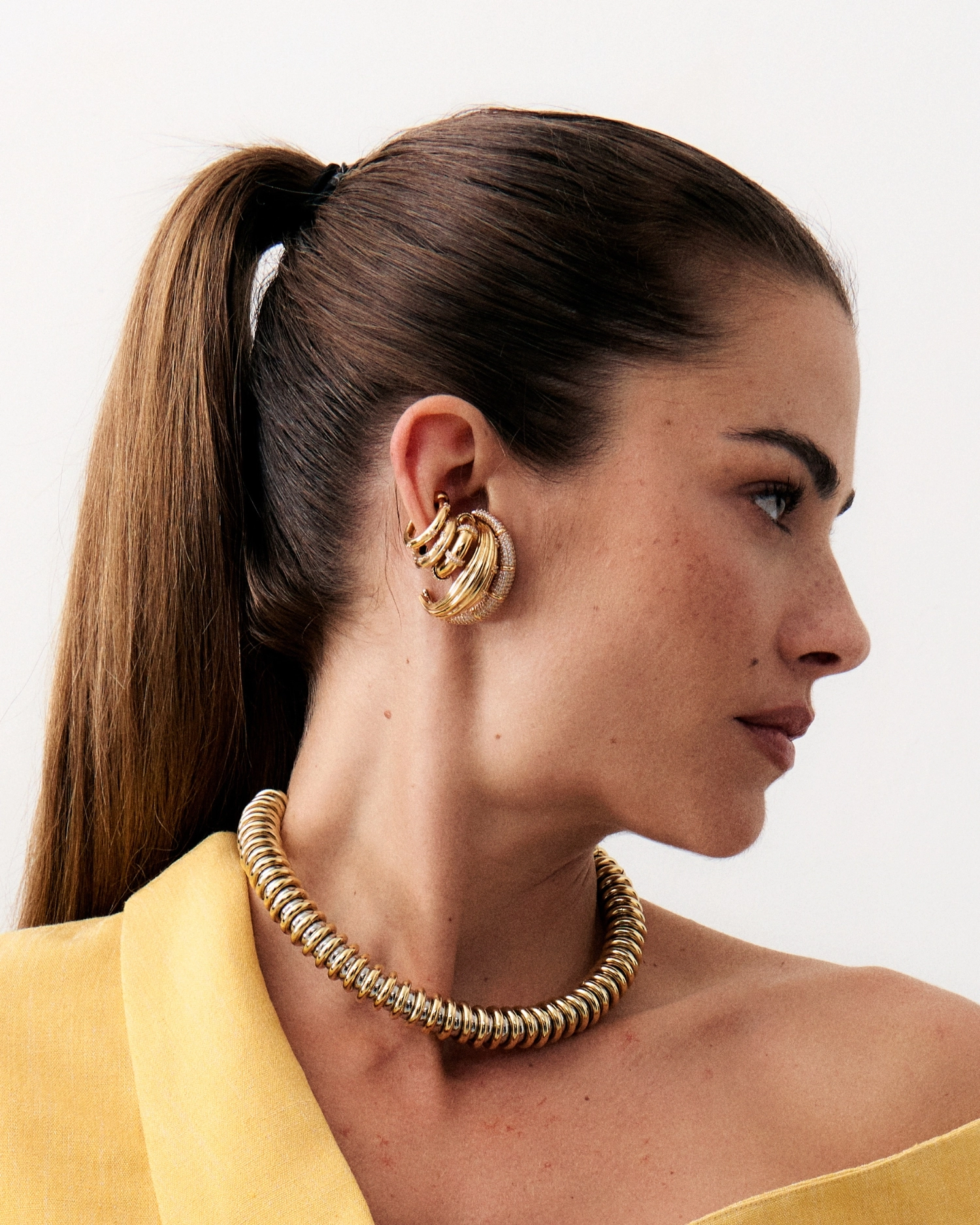 Boucle d'oreille Moon Or & Shiny