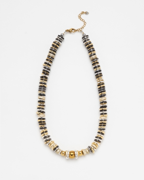 Collier Twist Rondelle Noir