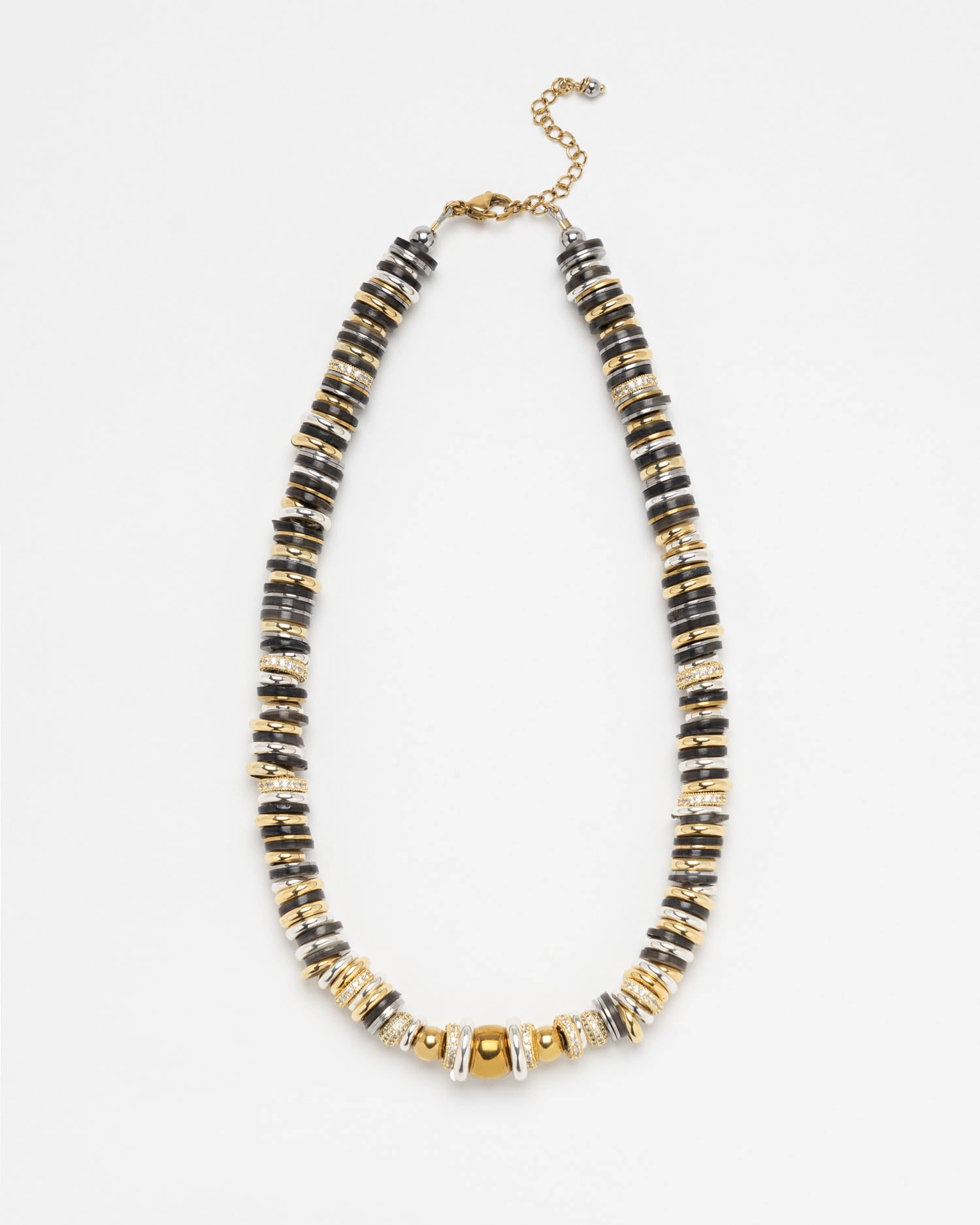Collier Twist Rondelle Noir