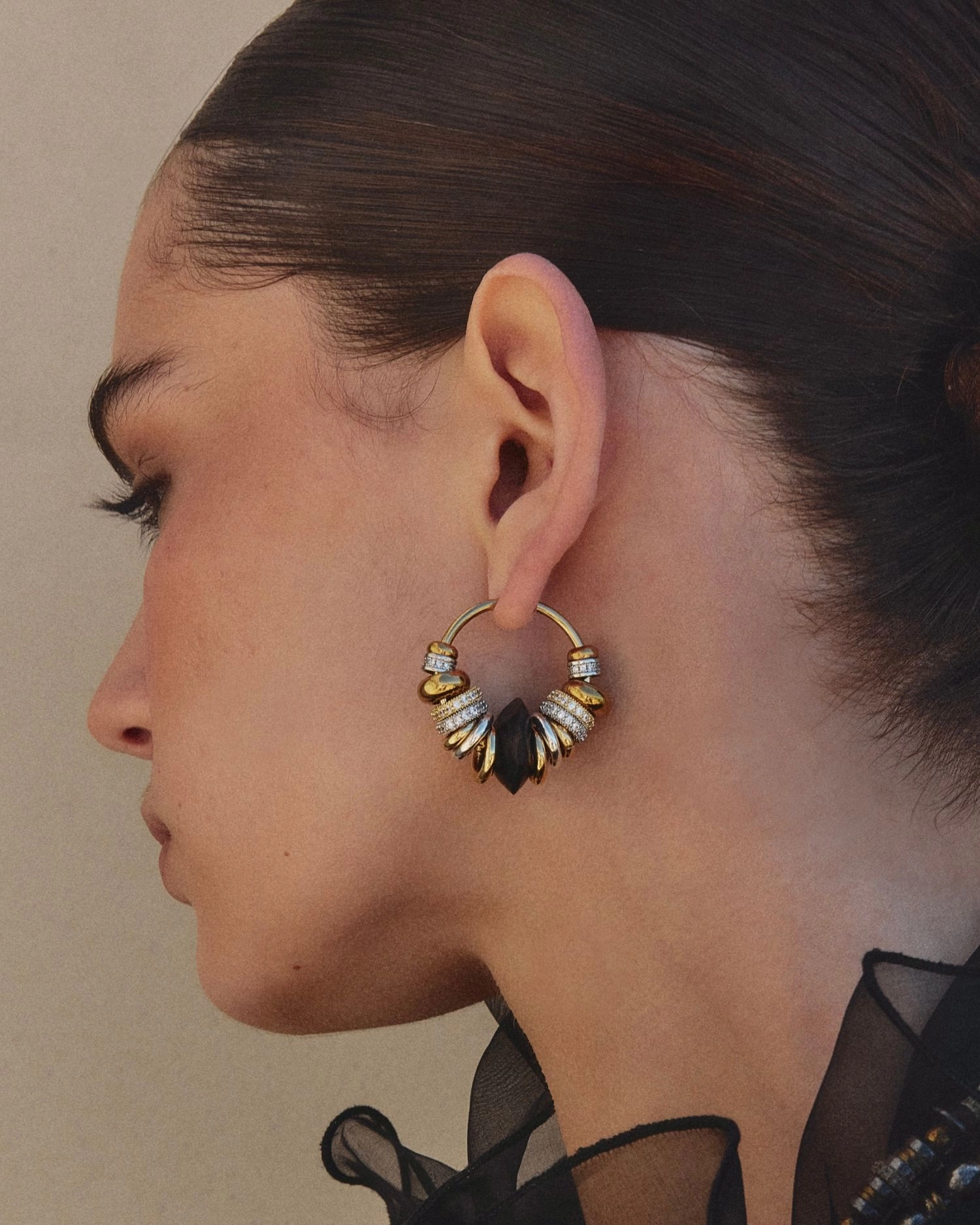 Boucles d'oreilles Sia Noir