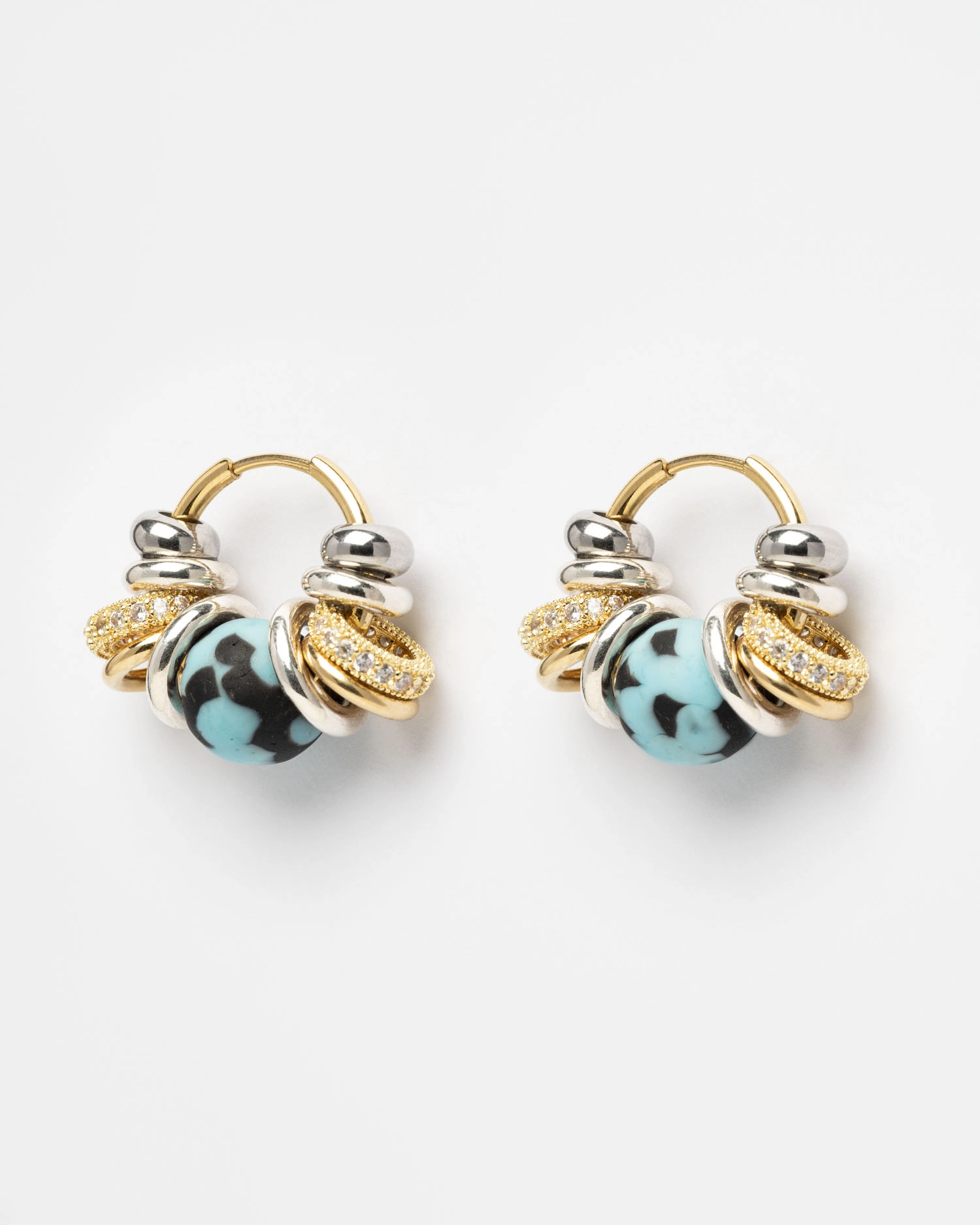Boucles d'oreilles Bubble Blue Tiger