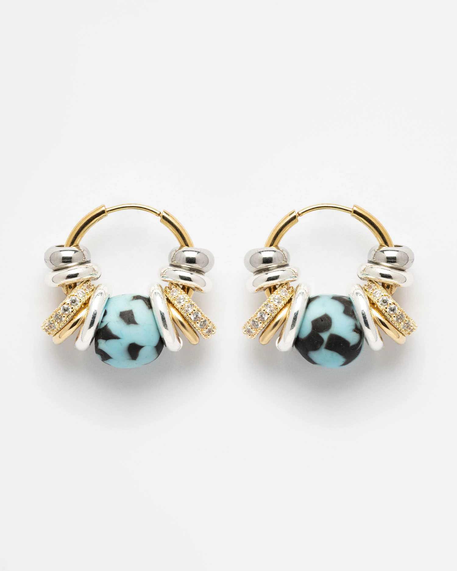 Boucles d'oreilles Bubble Blue Tiger