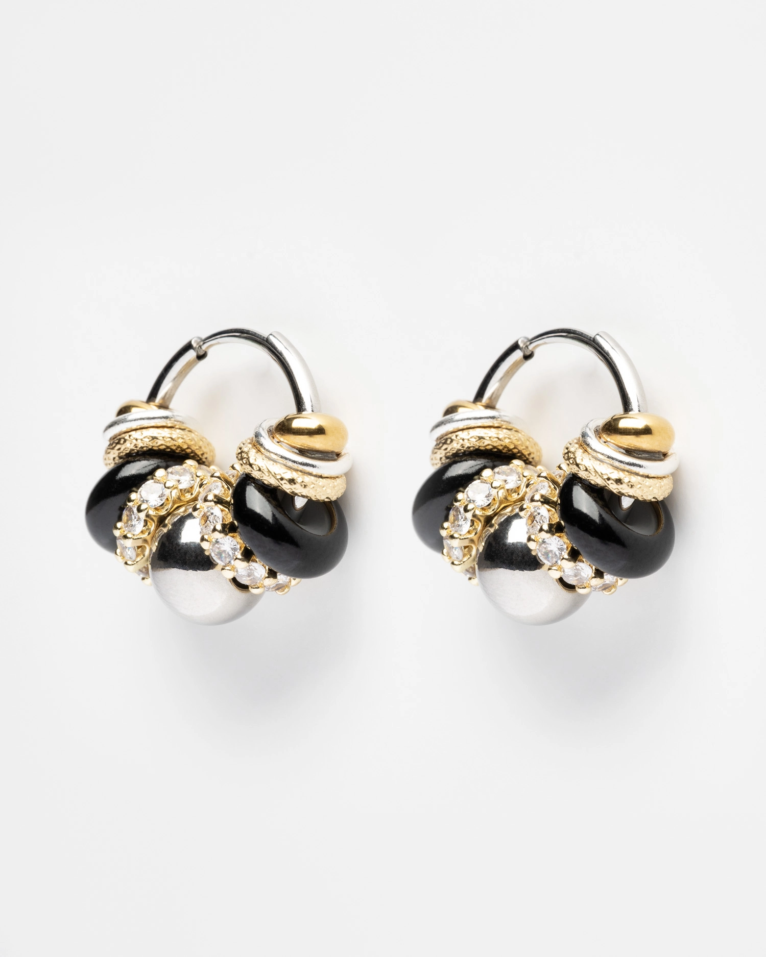 Boucles d'oreilles Bubble Black Shiny