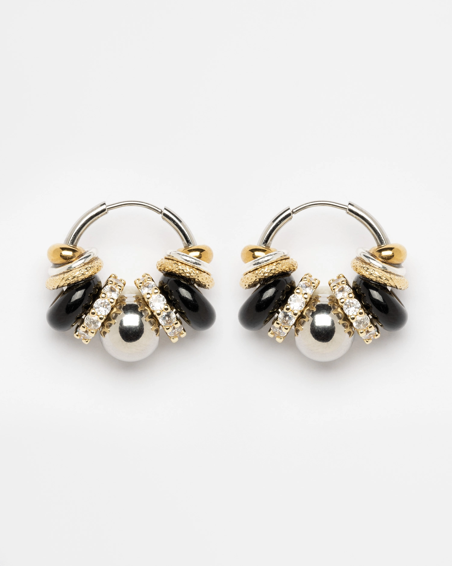 Boucles d'oreilles Bubble Black Shiny