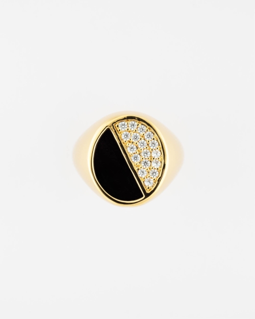 Bague Halo Onyx